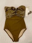 Badley Mischka Swimsuit NWT One Piece With Corset And Jewelry Details Size 8