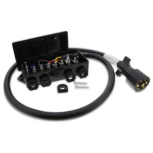 ABN 7 Pin Trailer Wiring Harness 4ft ROJ Plug Trailer Cord and Junction Box - Picture 1 of 8