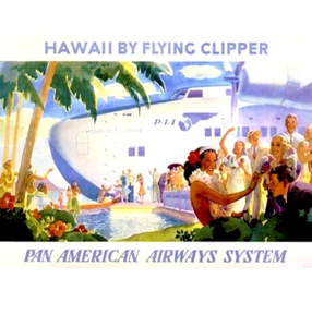PAN AM HAWAII BY CLIPPER 12x6" CANVAS PRINT-READY TO FRAME NEW - Picture 1 of 1