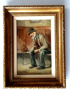 Listed Austrian Artist - Henrie (y) Pilcher (19-20th.C) O/P - 10"x7". Signed - Photo 1 sur 4