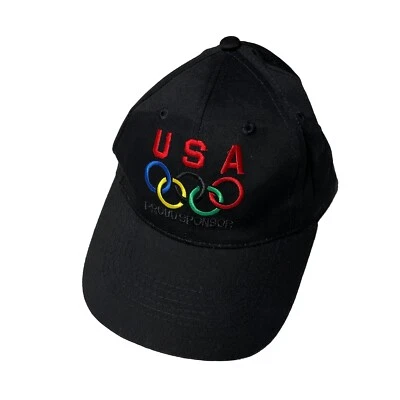 Vintage 90s USA Olympics Snapback Hat Cap Black Havoline Sponsor Hipster Sports - Image 1 of 4