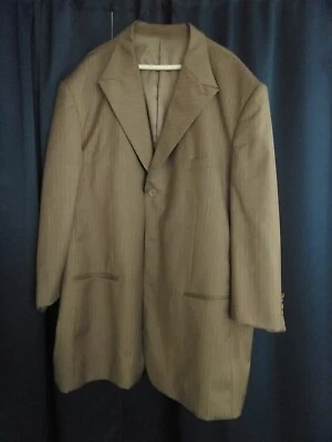 Mantoni Suit Mens 56 Brown Tan Pinstriped 100% Wool Italy Horizon - Image 1 of 4