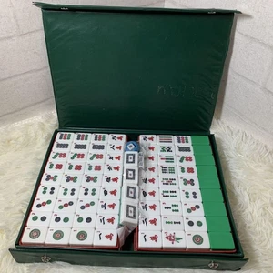 Large Hong Kong Mahjong Set with Green Backing Great for Game Nights - Picture 1 of 9
