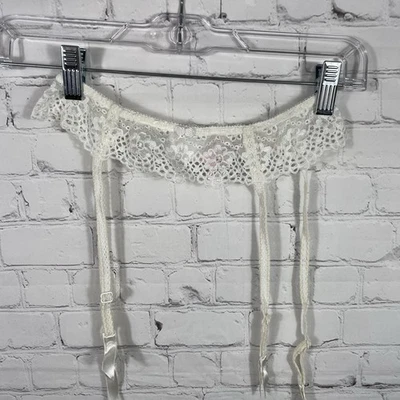 Vintage Victoria’s Secret Floral Lace Garter Belt Cream Size Large - Image 1 of 4