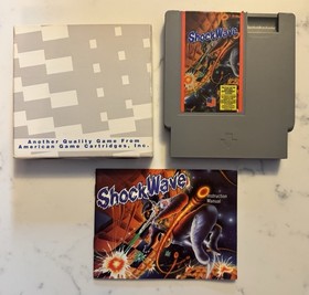Shockwave (NES, 1990) With Manual/Reg Card & Sleeve. Authentic. Tested.