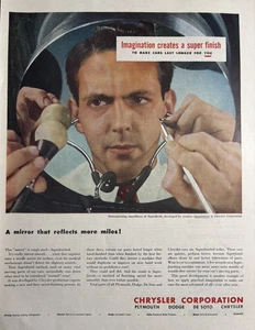 Chrysler Corporation Imagination Superfinish Mirror More Miles VTG Print Ad 1948 - Picture 1 of 1