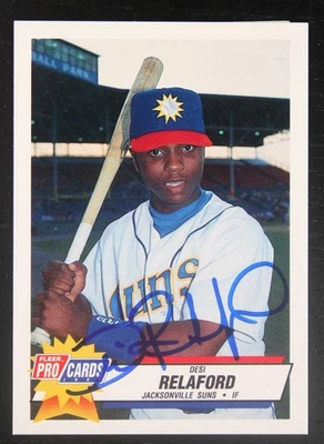 AUTOGRAPHED - Desi Relaford Fleer #2718 Jacksonville Suns 1993 AAA - Image 1 of 2