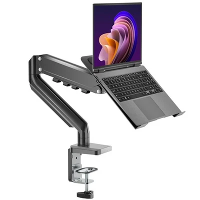 Laptop Desk Mount with Gas Spring Arm, 2 in 1 Laptop Monitor Stand for 12-17 ... - Image 1 of 4