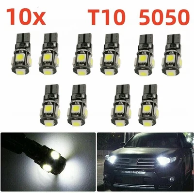 10 Stück T10 LED 5-SMD Auto Innenraum Glassockel Standlicht Beleuchtung Lampe - Bild 1 von 4