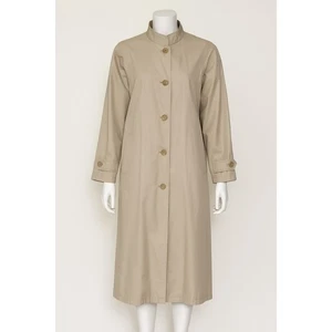 Vintage St Michael Beige Trench Coat Women’s 10 Long Mac Minimalist 90s Y2K - Picture 1 of 9