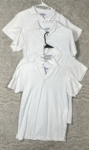 School Uniform Polo Shirts Unisex Lot of 8 Youth 12/14 White And Blue Preppy - Picture 1 of 7