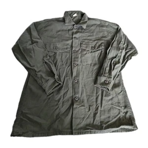 1972 Vtg US Army OG-107 Sateen 16 1/2 X 31 Cotton Utility Shirt 70s RH Ferguson - Picture 1 of 12
