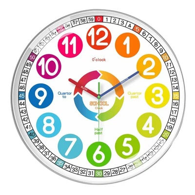 Kids Wall Clock - Does Not Tick, Battery Operated Time Learning Clock for Kids, Id7392 - Image 1 of 4