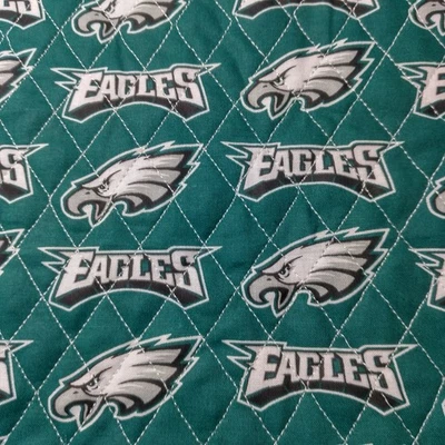 Material de tela acolchada Philadelphia Eagles equipo NFL verde costura a cuadros 43x44" Foto 1 de 4