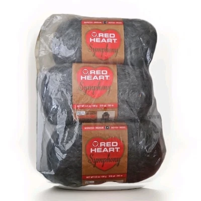 3 skeins Red Heart Symphony yarn, Taupe, 3.5oz each, soft mohair type yarn NIP - Image 1 of 4