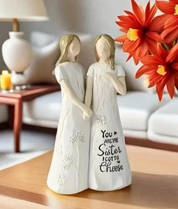 You Are The Sister I Got To Choose Friend Estatua Regalo 2 Mujeres Figuerine 5.7" - Imagen 1 de 3