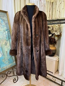 Yves Salomon Reversible Genuine Demi Buff Mink Fur Coat M / L - Picture 1 of 24