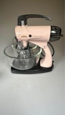 1950s PINK Sunbeam Mixmaster Stand Mixer 12 speed w/ Beaters & Colorless Bowls