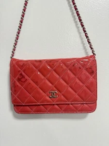Chanel Wallet On Chain 2010-2011 Collection Pink Patent Leather Silver Hardware - Picture 1 of 7