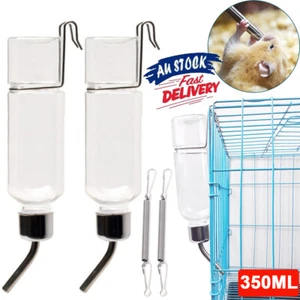 2PCS Rabbit Hamster Pet Drinking Bowl Bottle Feeder Guinea Pig Water Fountain AU - Picture 1 of 15