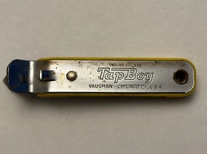 Vaughan’s TapBoy Tap Boy Can Bottle Opener Branded Etched Metal Broken Corkscrew - Picture 1 of 11