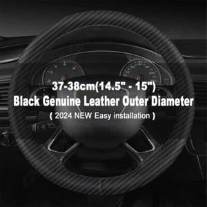 15" (38cm) Car Steering Wheel Cover Genuine Leather For Toyota New DIY US - Picture 1 of 11