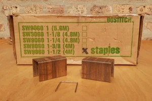 Stanley Bostitch 1-1/4" CROWN X 1-1/2" 3,350 SW9060 STAPLES STICK CARTON CLOSING - Picture 1 of 3