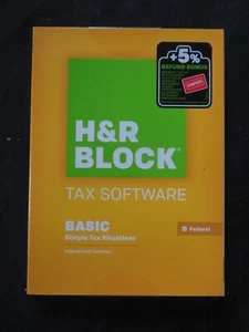 GENUINE Sealed 2015 H & R Block Tax Software Basic Simple Tax Situations - Afbeelding 1 van 3