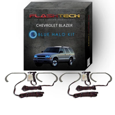 Blue Angel Eye LED Headlight Halo kit for 1998-2004 Chevrolet Blazer Headlights - Image 1 of 2