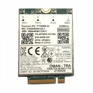Tarjeta WWAN DELL PH6K2 DW5821e 4G para resistente 5420 5424 5430 7424 - Imagen 1 de 1