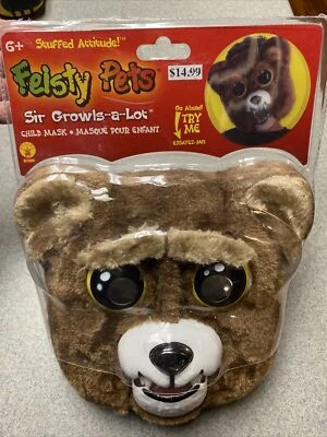 Sir Growls-a-Lot Costume Child Mask Feisty Pets Happy Or Scary Bear Halloween - Image 1 of 4