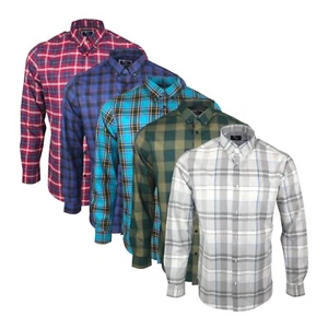 Camisa de algodón para hombre manga larga patrón cuadros oficina boda fiesta trabajo Prendas para el torso P3 - Imagen 1 de 27