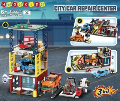 HOGOKIDS City Car Garage Building Set - 3in1 Auto Repair Shop - Building Blocks - Image 1 of 4