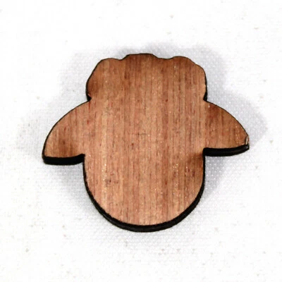 Wooden Sheep Heads (28mm x 25mm) 3mm Plywood Craft pack of 10 - Image 1 of 2