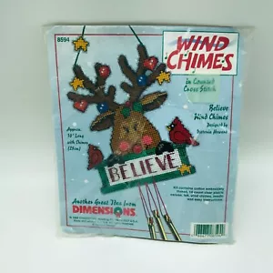 Dimensions Wind Chimes Believe 14 ct punto de cruz Howard Designs 1996 - Imagen 1 de 6