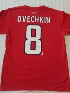 Reebok Washington Capitals Shirt Alexander Ovechkin #8 Jersey Medium NHL Tshirt - Picture 1 of 5