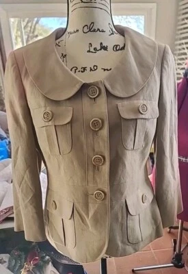 Liz Claiborne 长裤套装复古 SO CLASSY 亚麻混纺 — 第 1/4 张图片