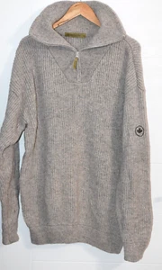 Maglione MacKenzie 100% lana 1/4 zip grigio chiaro taglia XL - Foto 1 di 5