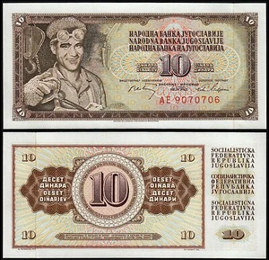 YUGOSLAVIA 10 DINARA (P82c) 1968 UNC - Foto 1 di 1