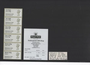 MACHIN Ma13 SHAKESPEARE 1616 A009 ZONE RATES 1&3 2020 Collector Strip POST GO - Picture 1 of 1