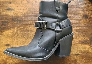 ASOS Women's Cowboy Ankle Boots Size 5 Black - Barely Worn Unboxed - Picture 1 of 8