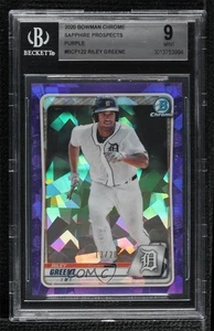 2020 Bowman Chrome Sapphire Edition Purple /20 Riley Greene #BCP-122 BGS 9 MINT - Picture 1 of 3