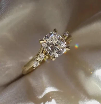 Обручальное кольцо-кроссовер с пятью камнями муассанит огранка подушка, обручальное кольцо - Изображение 1 из 4