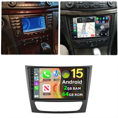 Radio coche Android 15 2G+64G para Mercedes Benz E-W211 E320 E500 E350 Carplay RDS Foto 1 de 4