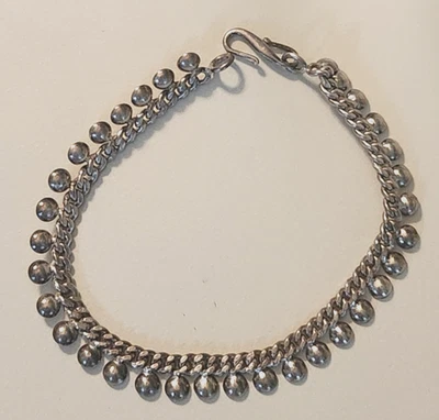"Pulsera tobillera Suarti de plata esterlina 925 BA de colección 10"" Bali Indonesia usada en excelente estado" Foto 1 de 4