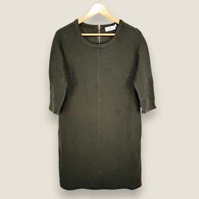 Vestido recto acanalado otomano Vineyard Vines pequeño verde redondo algodón elástico Foto 1 de 4