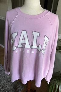 H&M Pink Size XL Oversized Licensed Yale University Crewneck Sweatshirt - Picture 1 of 12