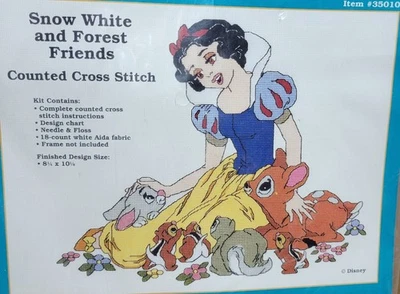Disney's Snow White Forest Friends 8.25" x 10.12" Counted Cross Stitch Kit 35010 - Image 1 of 3