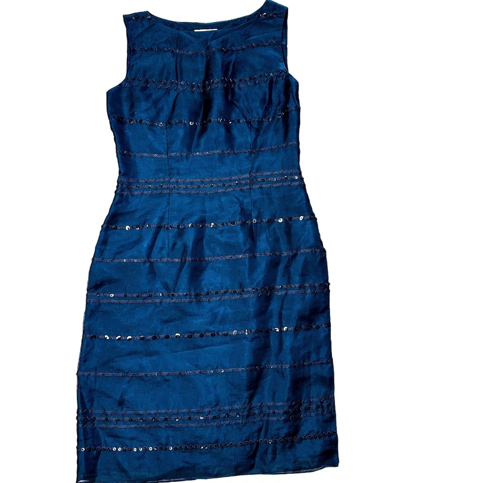 David Warren Vintage 90s Black Silk Dress Sequin Mini Dress 4 - Image 1 of 4