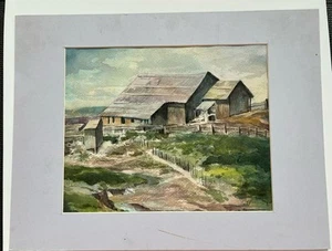 Vintage Watercolor Painting “Old Southwest Ranch” by Mario Parra - Picture 1 of 5